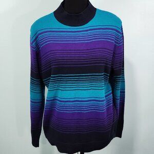 Alfred Dunner Vintage Coogi Style Striped Sweater X Large Blue Green
Lot H